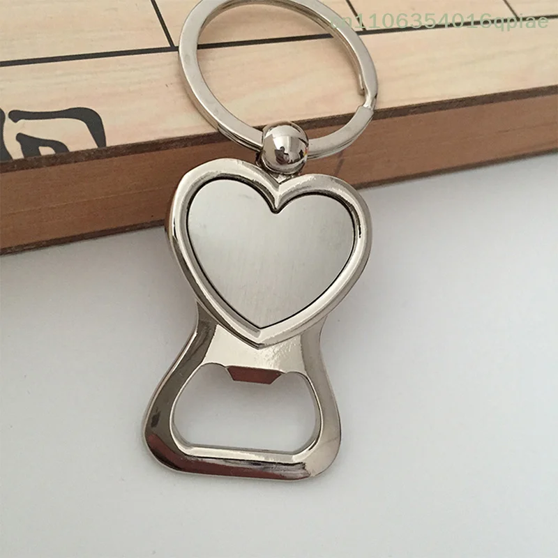 （Summer4）1 Pc Heart Shaped Beer Bottle Opener Key Chain Portable Party Small Gift