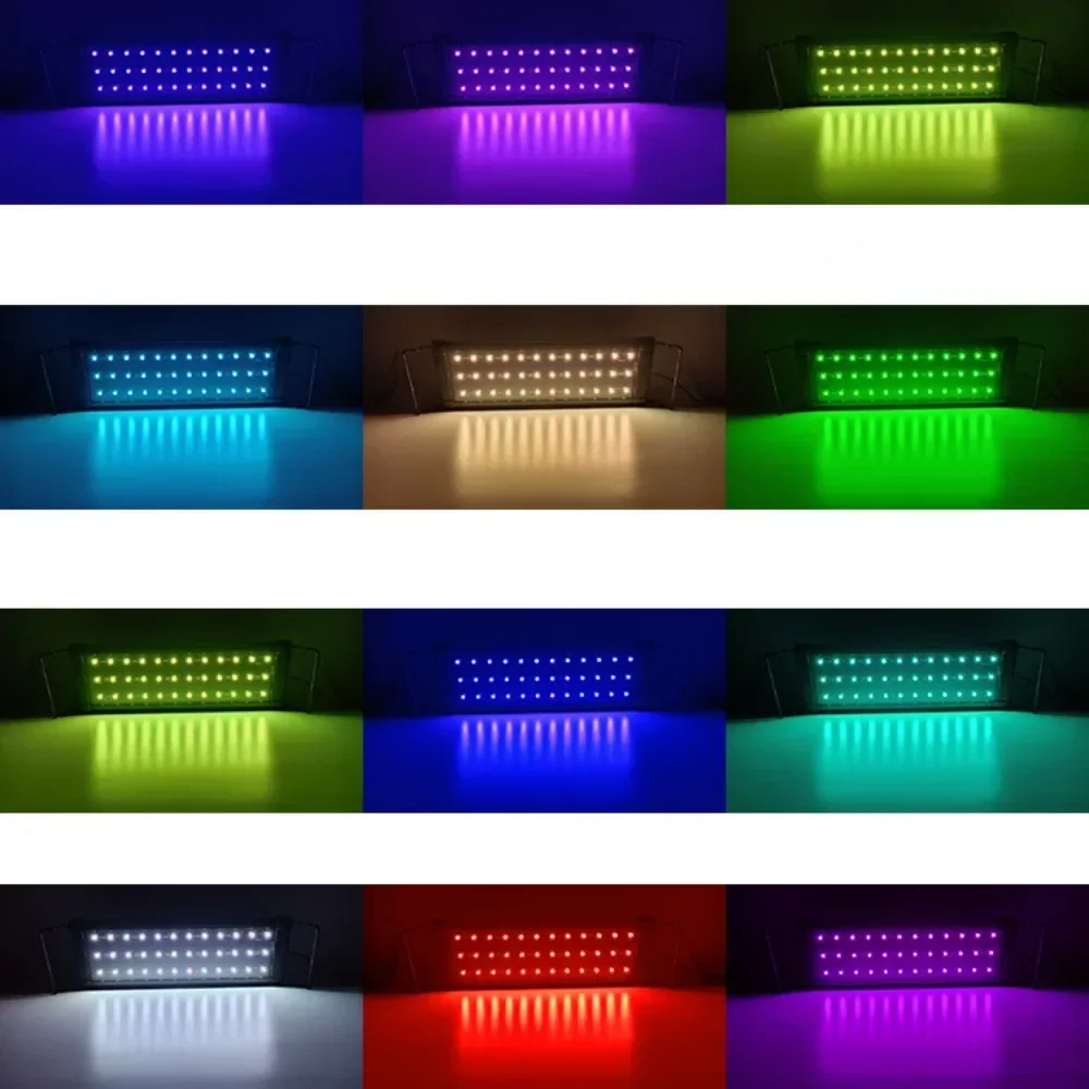 

RGB Dimmable Aquarium LED Fish Tank Light 12/24/36/48inch Sunrise Sunset,Remote Control For Saltwater Freshwater Fish Coral Reef