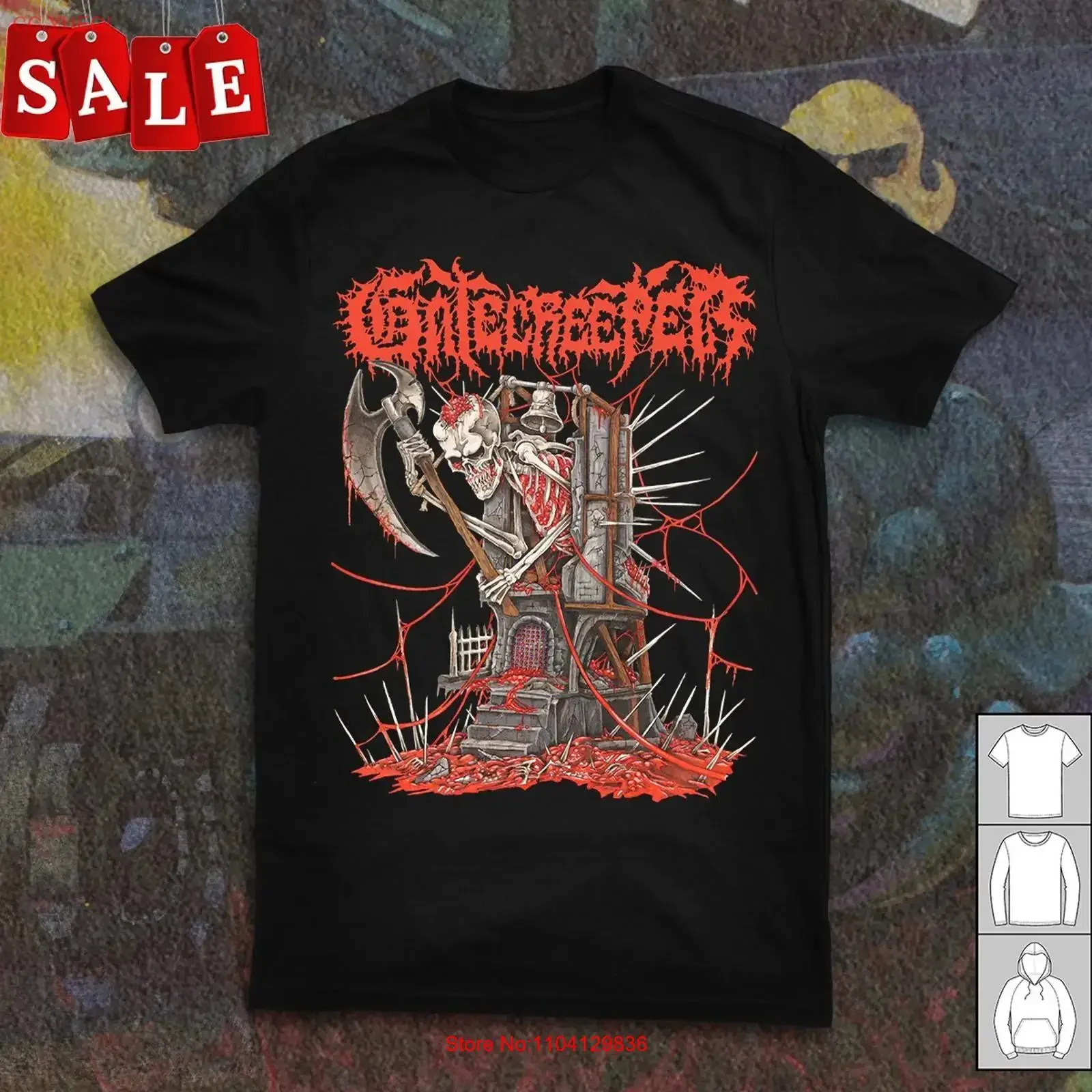 New Rare GATECREEPER GUTS TOWER For Fans All Size T Shirt NH129 vintage Washed designer clothes fashion Top For Everyday Wear