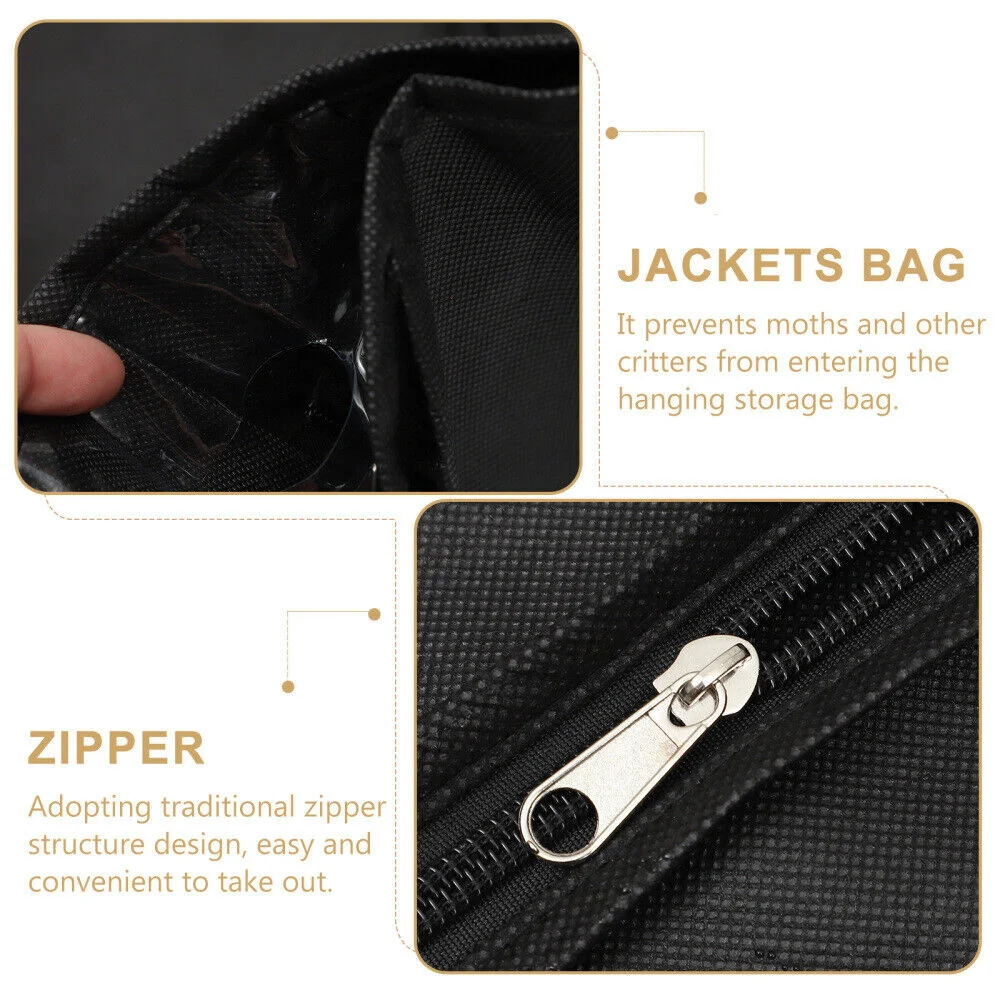 Clothing Cover Suit Coat Dust Bag Garment Storage Zipper Fully Enclosed Wardrobe Hanging Bags Waterproof Banquet Clothes Handbag