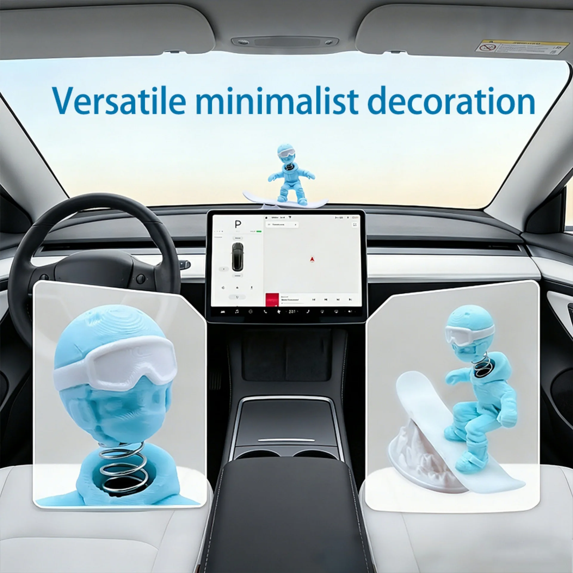 Inertial Surfing Cartoon Car Figurine Dashboard Ornament Auto Interior Decor Office Desktop Home Table Accessories Gift