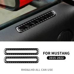 Real Soft Carbon Fiber Sticker For Ford Mustang 2015 2016 2017 2018 2019 2020 2021 2022 2023 2024 2025 Car AC Outlet Door Trim