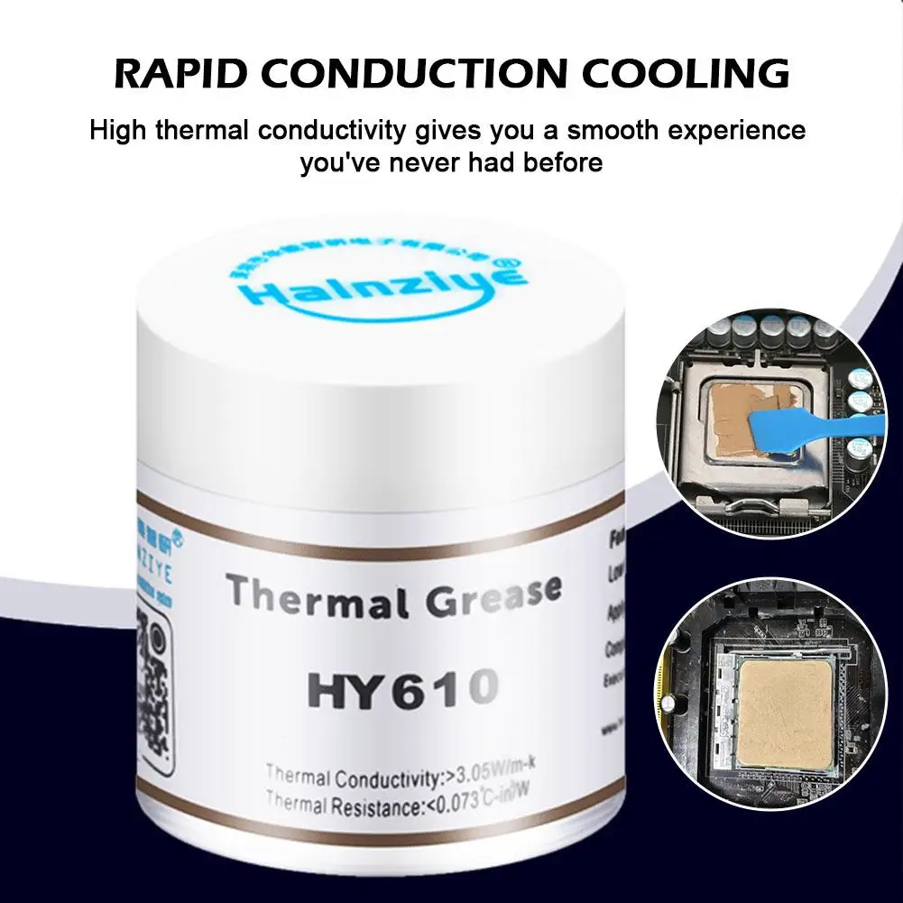 15g HY510 Thermal Grease Compound, CPU & Furniture Hardware Silicone Paste, Non-Toxic Non-Corrosive Tasteless, Solves Poor Heat