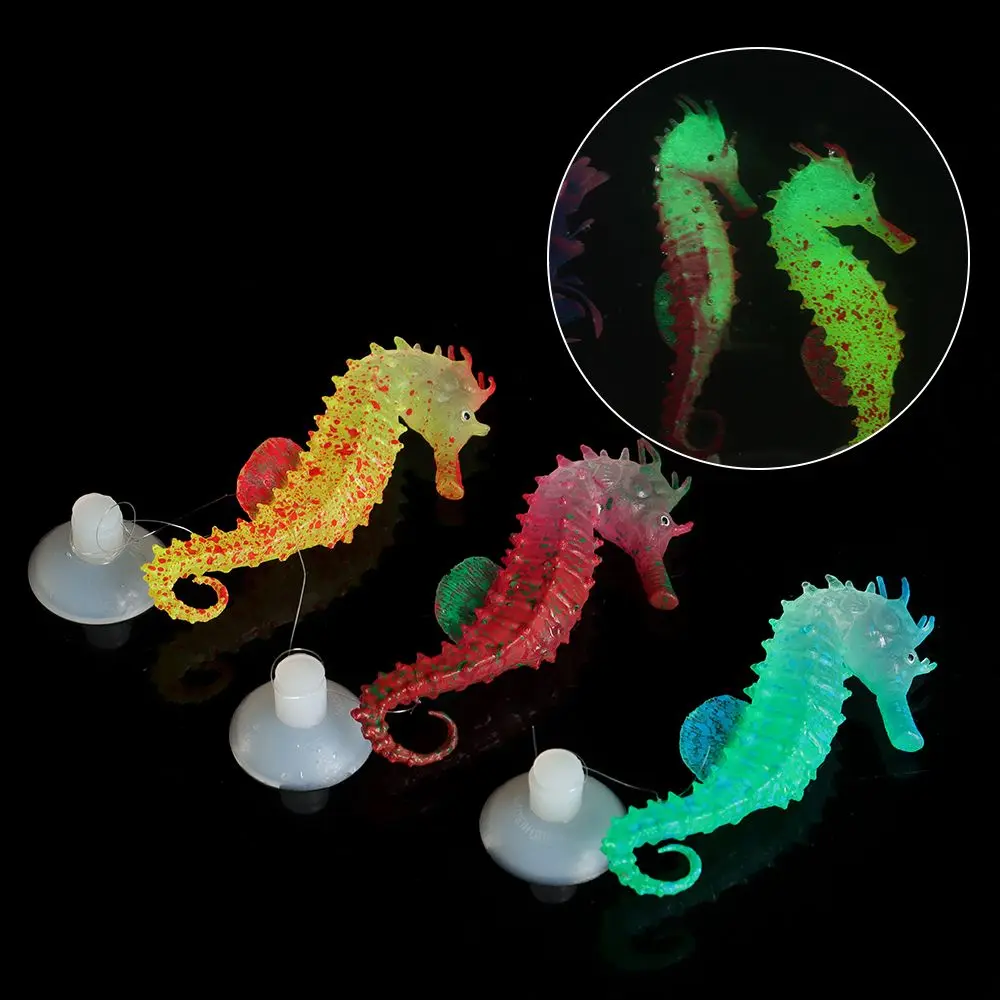 Luminous Fish Tank Toy Aquatic Home Silicone Ornaments Aquarium Decoration Seahorse