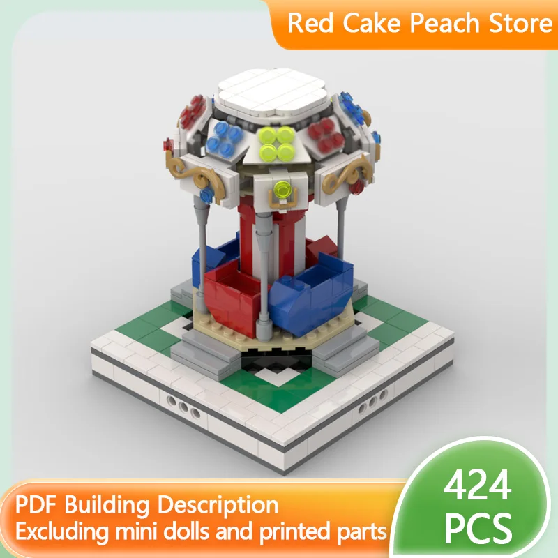 

City Street View Model MOC Building Bricks Amusement Park Carrousel Modular Technology Children Holiday Gifts Assemble Toys Suit