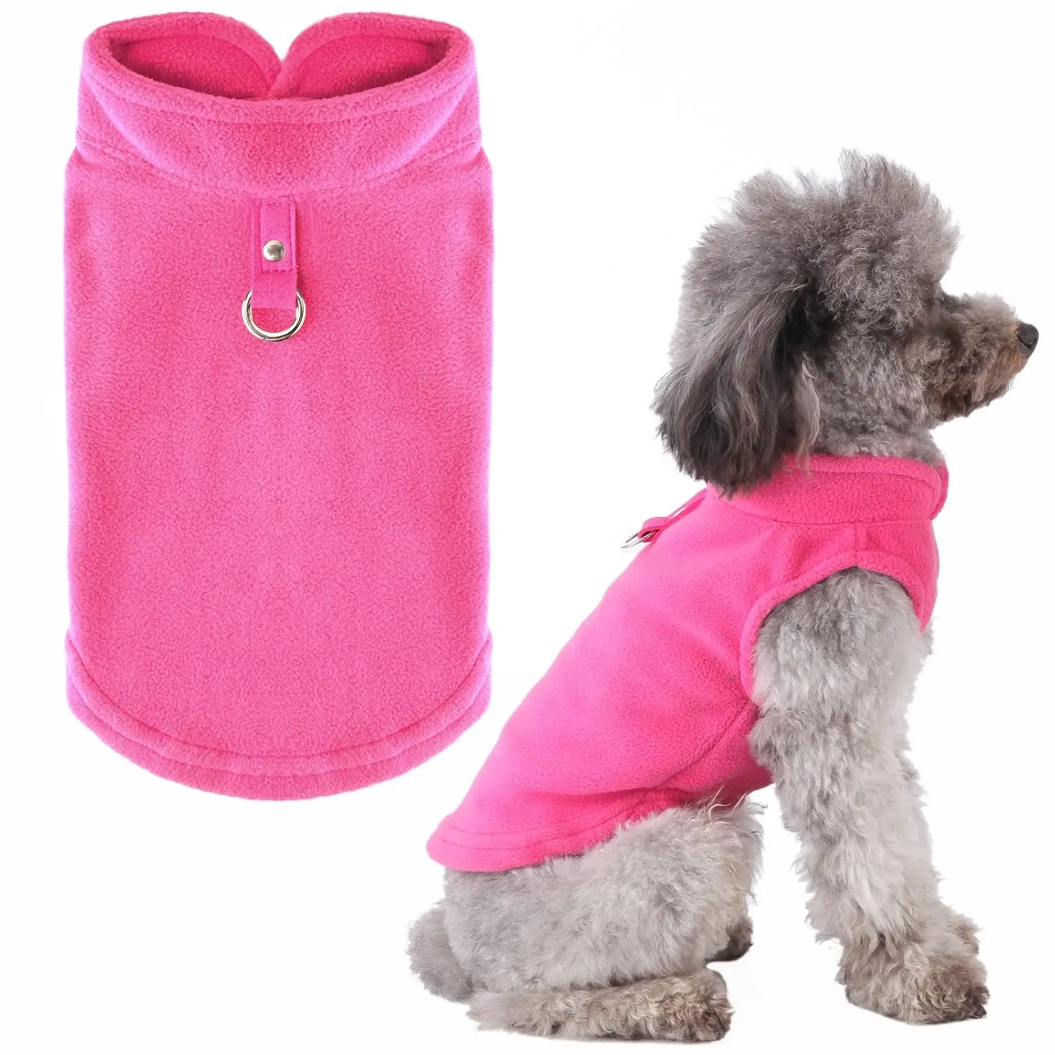 Fleece Pet Sweater Vest with Leash Ring Warm Pullover for Small Dog Cat Puppy Winter Apparel, Customized