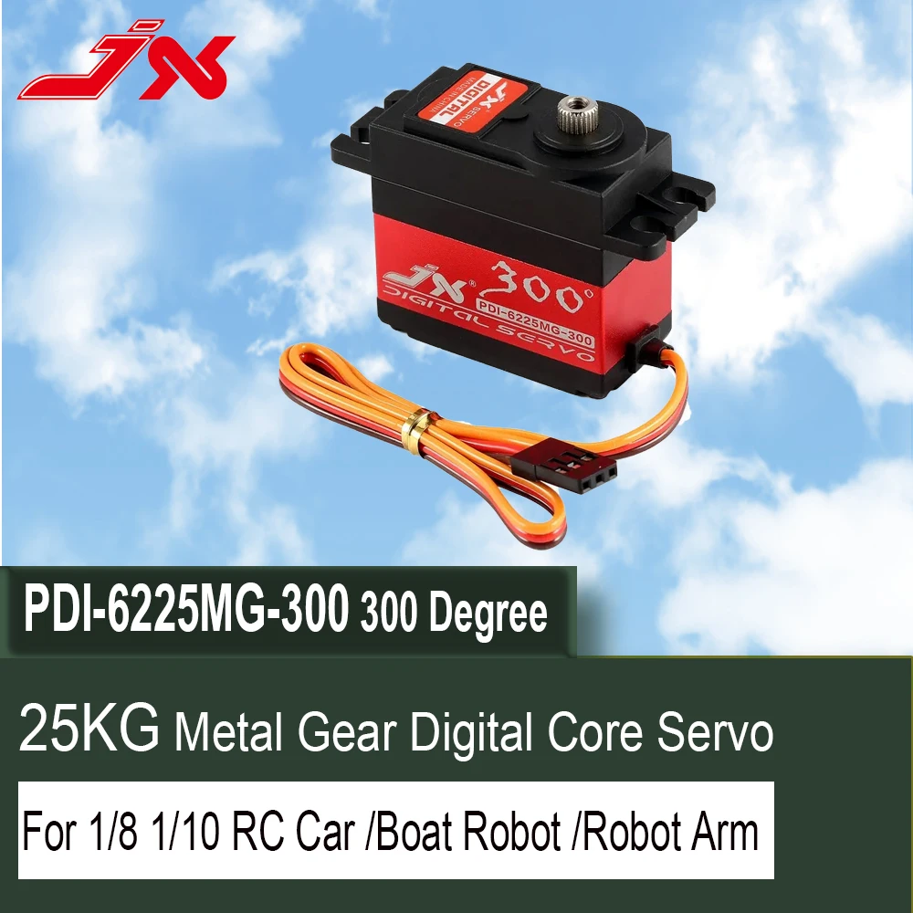 JX PDI-6225MG-300 300 Degree 25KG High Torque High Precision Metal Gear Digital Standard Servo For RC Car Robort Arm Helicopter