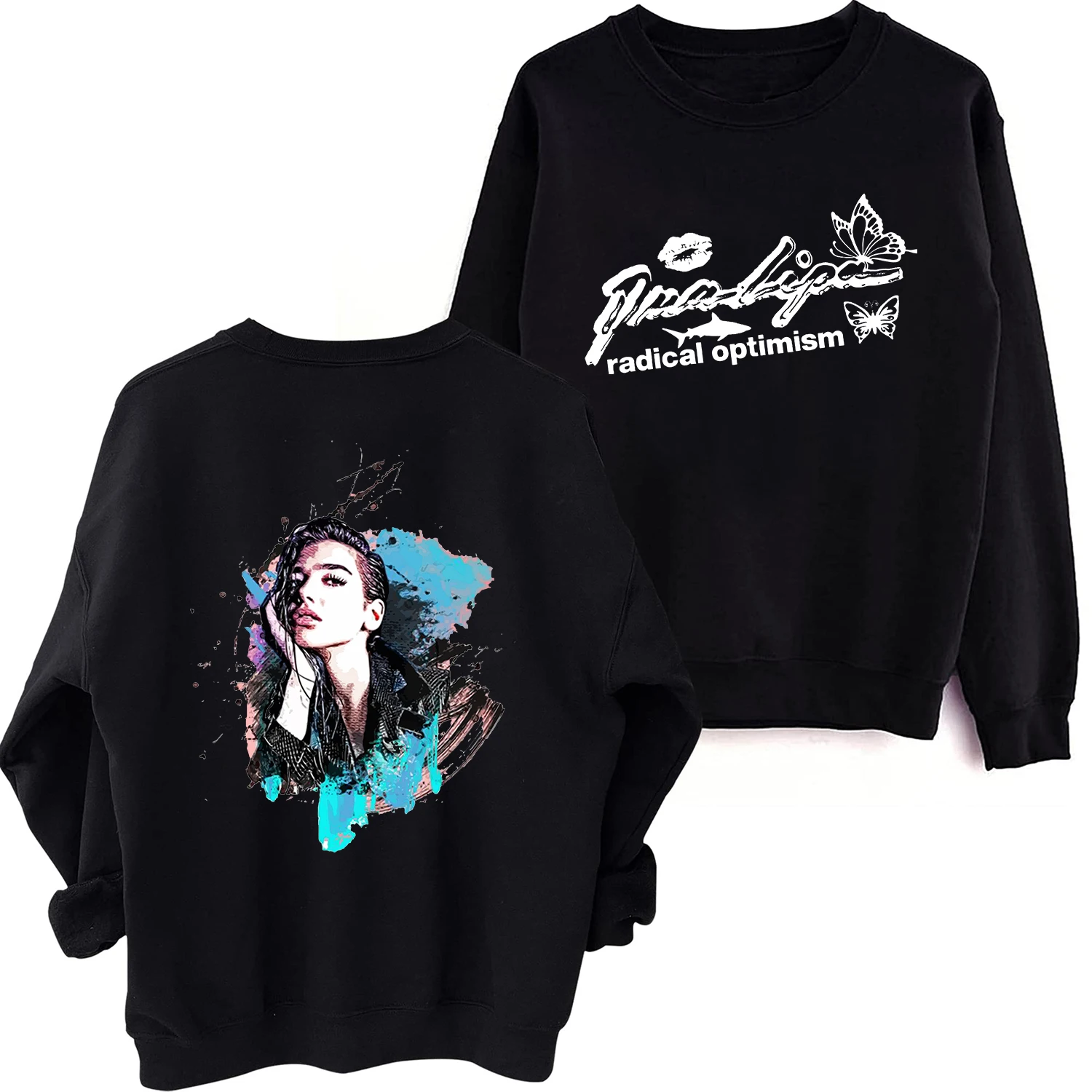 Dua-Lipa 2024 New Album Sweatshirt Harajuku Round Neck Long Sleeve Oversized Hoodie