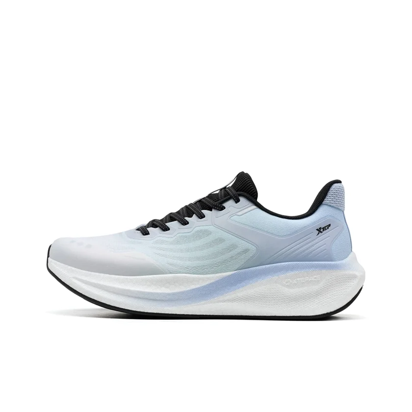 XTEP The Shield Running Shoes Men's Low Top Classic White/Light Frost Blue 874119110058/