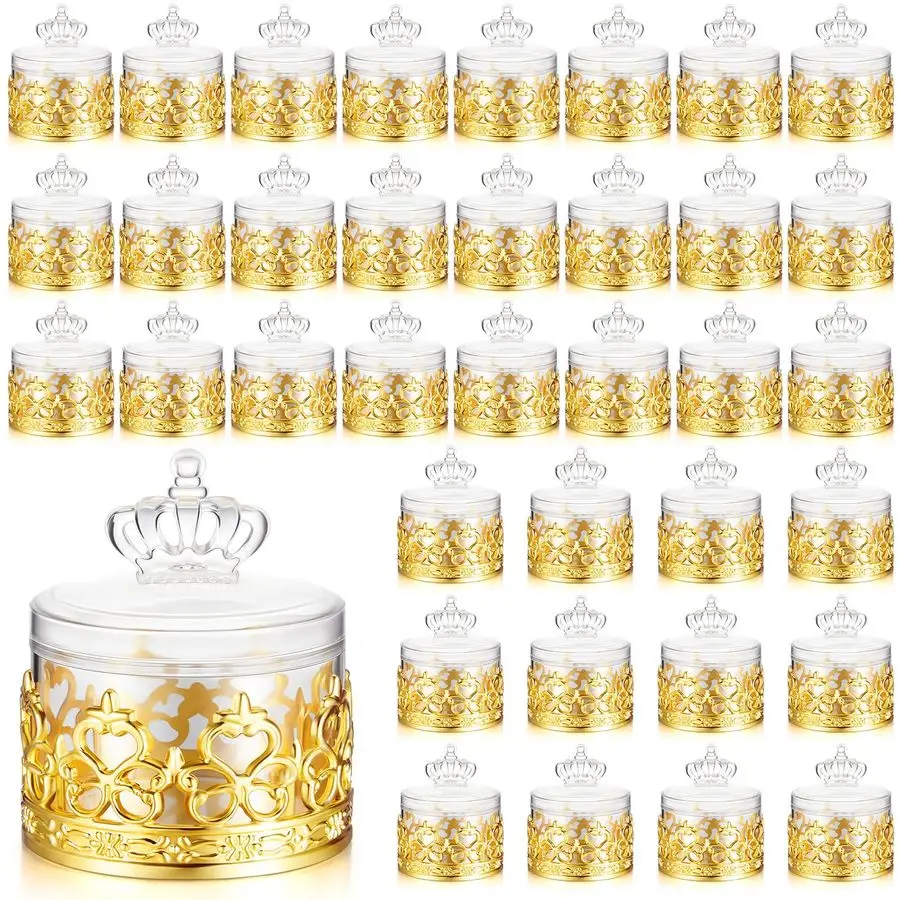 36 Uds Mini botellas de dulces Mini tarros de plástico con tapas pequeñas botellas de champán almacenamiento de dulces contenedores de recuerdo para boda bebé Sh