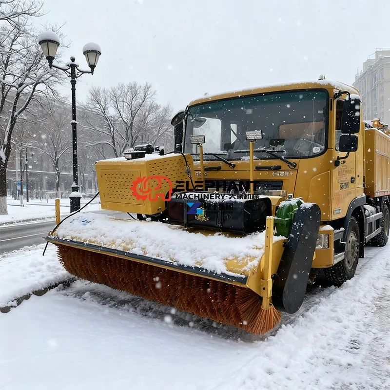Winter Road Cleaner Brush Vehicle Mounted Snow Sweeper, Industrial Highway Snow Removal Equipment for Road Clearing
