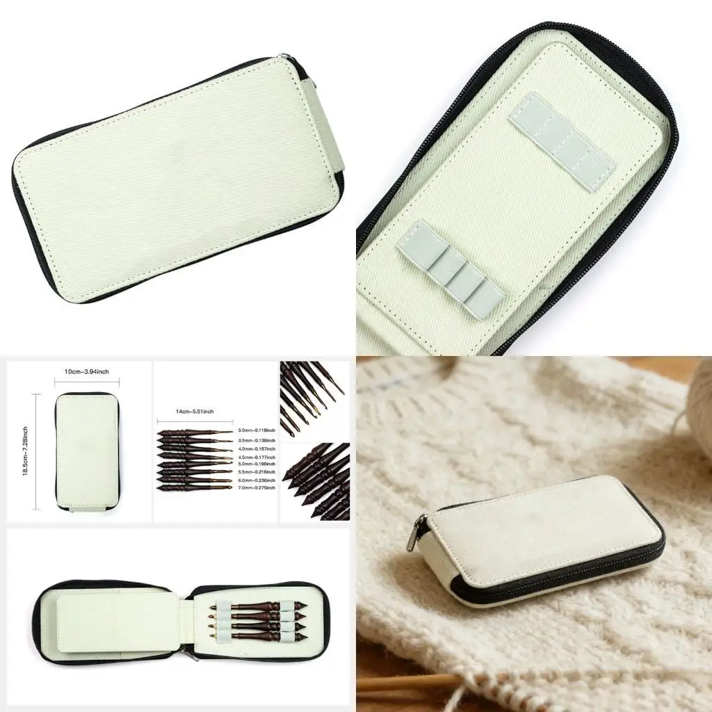 

8Pcs Wooden Handle Crochet Hook Set Ergonomic Grip Aluminium Crochet Hook Yarn Craft Tool for Weaving Sweater Scarf Bag X3UC