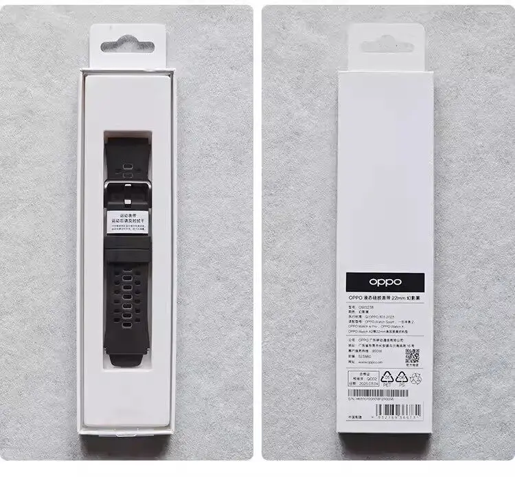 22mm Original fluororubber genuine leather strap for OPPO Watch X3 4pro WatchX/X2/S Oneplus Smart Accessories watch band