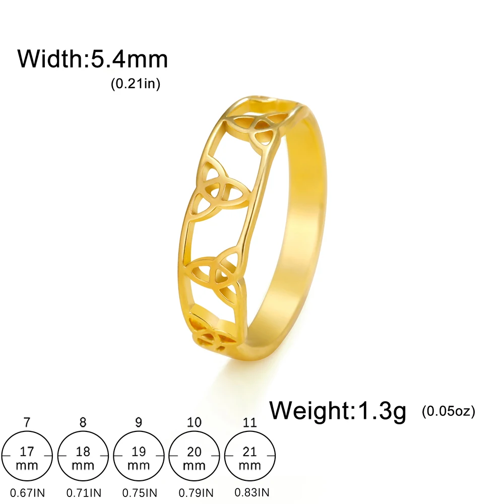 Dawapara Irish Trinity Knot Ring for Women Men Celtics Knot Heart Ring Stainless Steel Wedding Band Couple Jewelry image 3