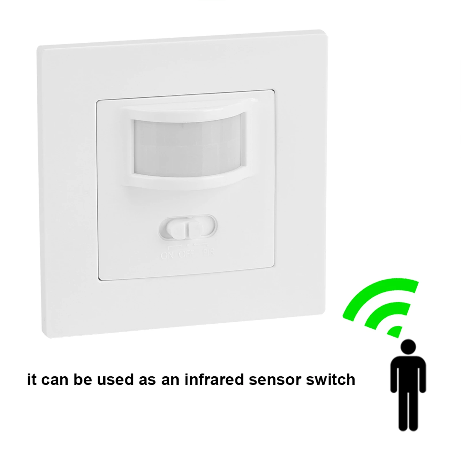 AC 110V‑240V Infrared PIR Motion Sensor Recessed Wall Lamp Light Bulb Switch 150W PVC Infrared Light  Motion Sensor Light