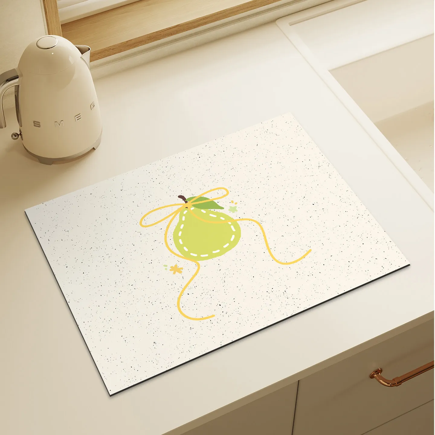 VIKAMA strawberry pattern cute bow countertop protector mat girlish sweet kitchen kitchen countertop absorbent non slip pad Rug