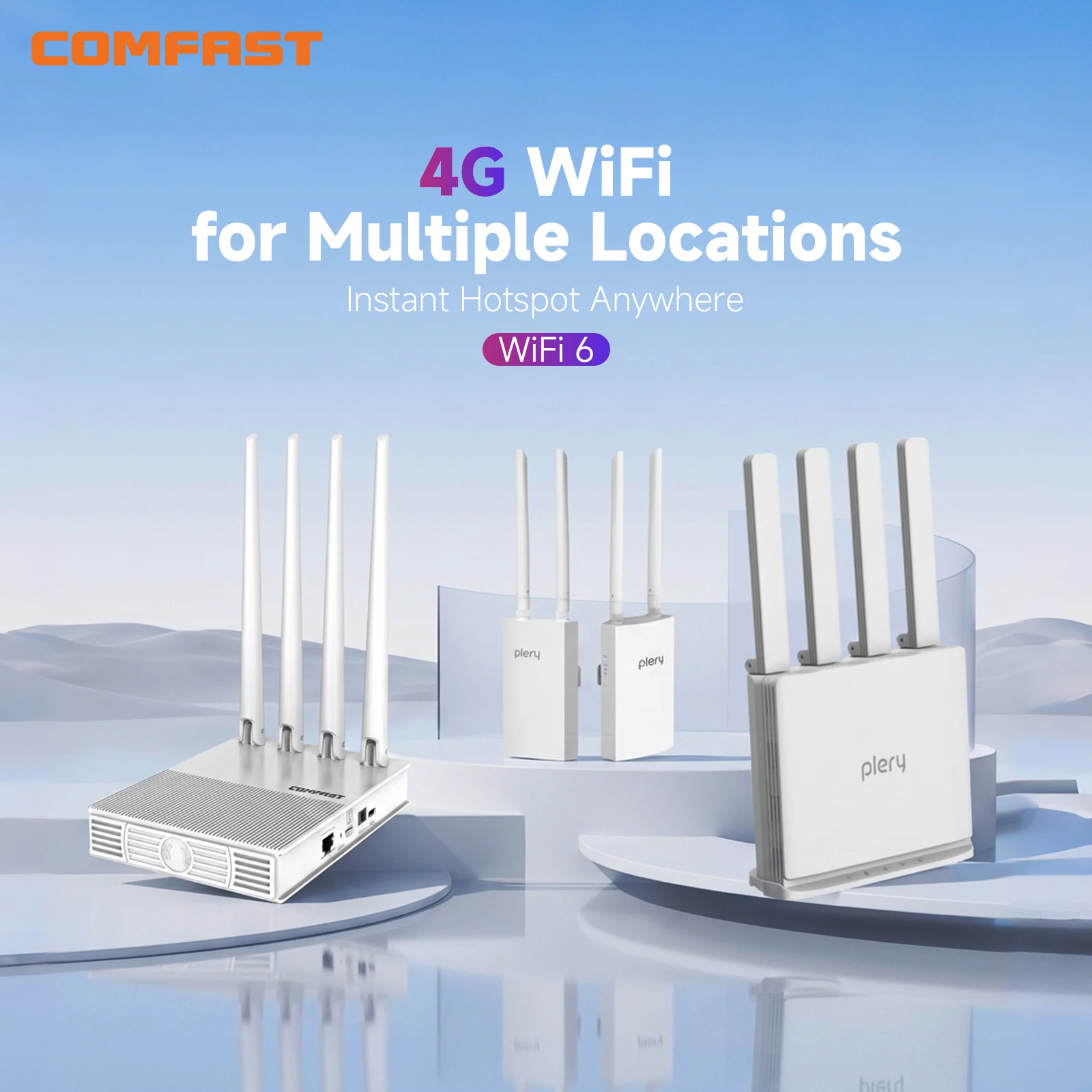 PLERY 4G WiFi Router Mobile Modem LTE WiFi6 2.4Ghz 300Mbps WiFi 2 LAN Wireless WiFi Router Booster With SIM Slot For Home/Office