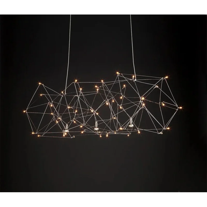 Starry Light Luxury Restaurant Chandelier Designer Post-Modern Cafe Bar Counter Front Clothing Store Light Cube Lamps