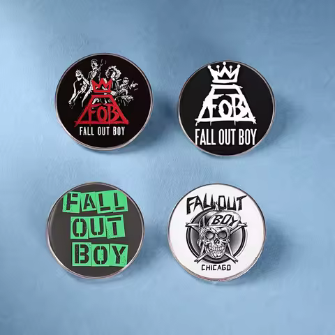 Fashion Fall Out Boy Band Alloy Brooch American Rock Music Singer Pin Metal Badge Clothes Accessories Wholesale