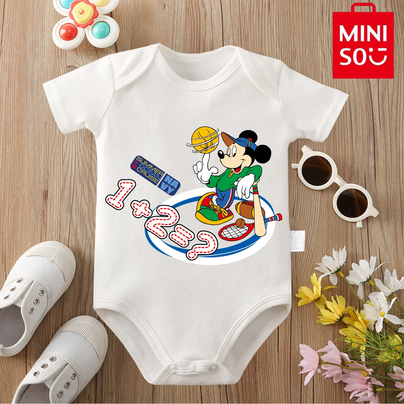 

Mickey Mouse Minnie MINISO 100% Cotton Bodysuit Soft Baby Cloths Gift for Baby Onesie Jumpsuit for 0 To 12 Months Cute Newborn