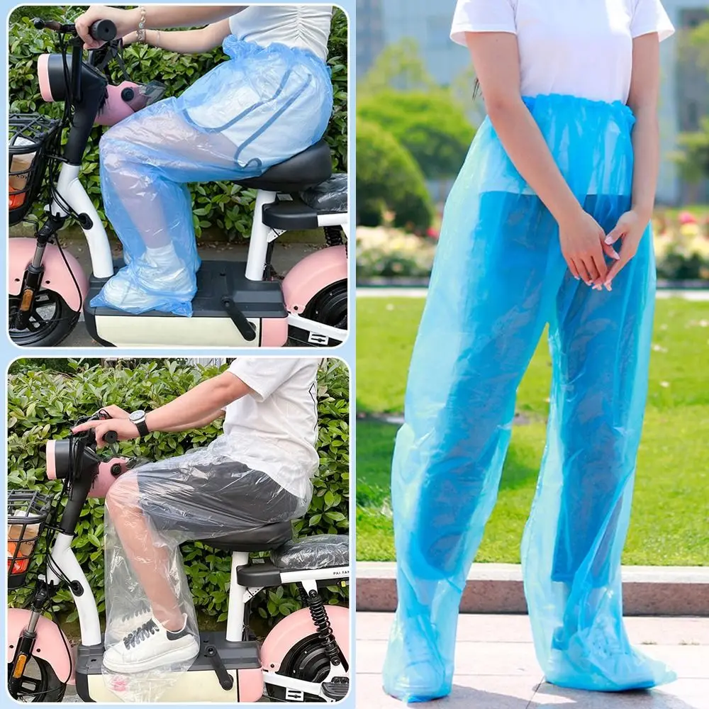 Outdoor Transparent Disposable Raincoat Waterproof Thickened Foot Wrap Rainpants Oil Resistant Foot Sealing Rain Pants