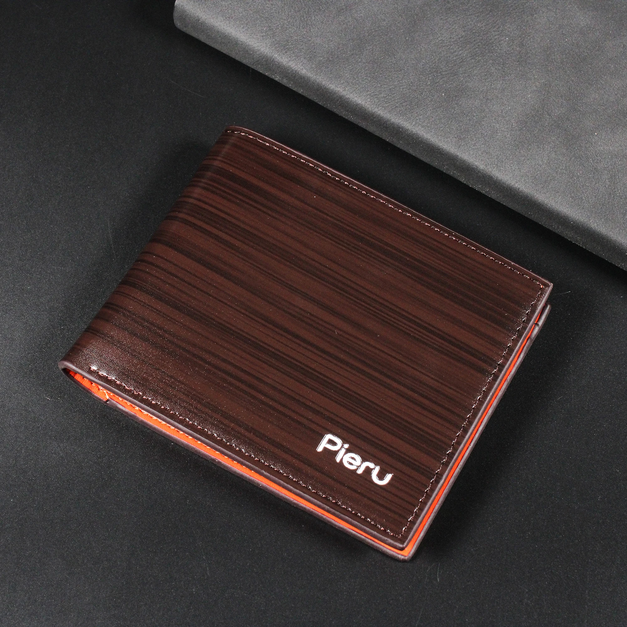 

Wallet Coin Purses Customized And Square Bag Money Clip Gifts For Men Wood Grain Style Bank Id Credit Card Holder Male Wallet