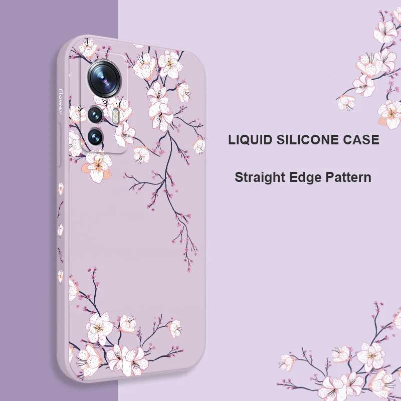 Plum Blossom Phone Case For Xiaomi Mi 14T 14 13 12 13T 12T 12S 11 11T Ultra 10 10T 9 9T 9SE 8 Pro Lite 5G Liquid Silicone Cover