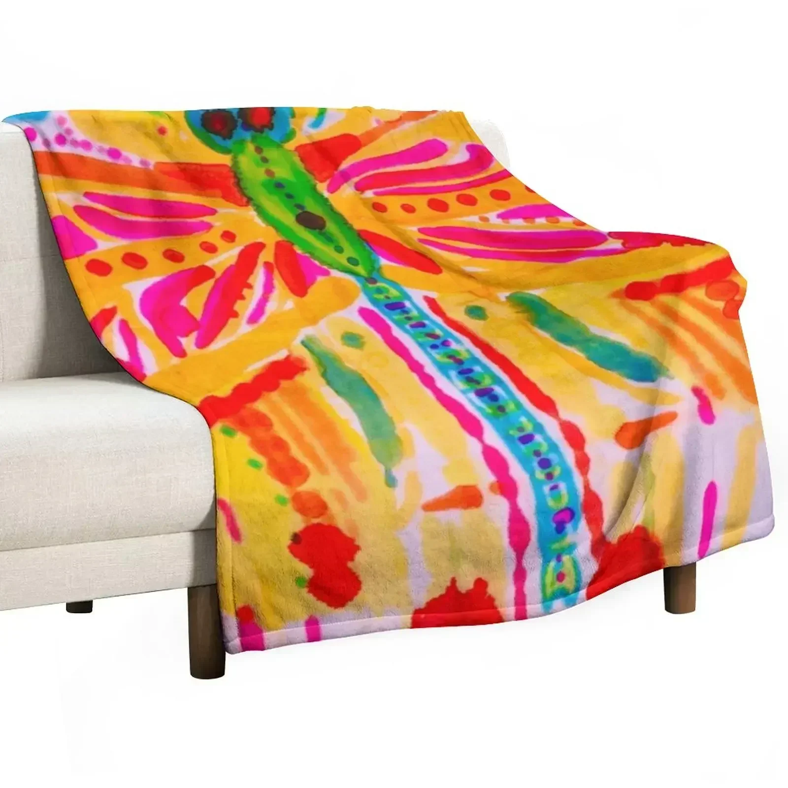 Dragonfly Burst Throw Blanket Kid'S For Sofa Thin Designers Blankets