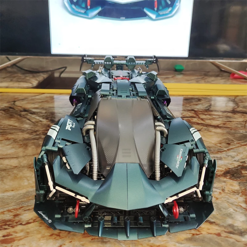 2023 New 1:8 Technical MOC City Sports Car Terzo Millennio Building Blocks Model Bricks Toys for Boys Christmas Gift Set