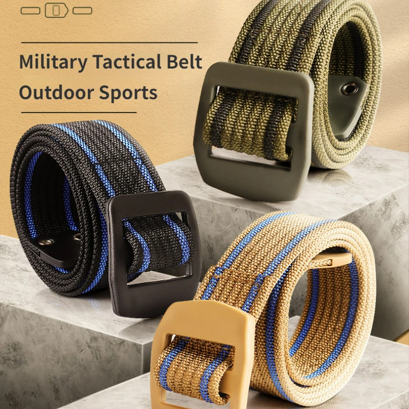 

Men's Outdoor Tactical Belt 3.8cm Military Polyester Plastic Square Button Jeans Sports Accessories Multi-purpose Belt
