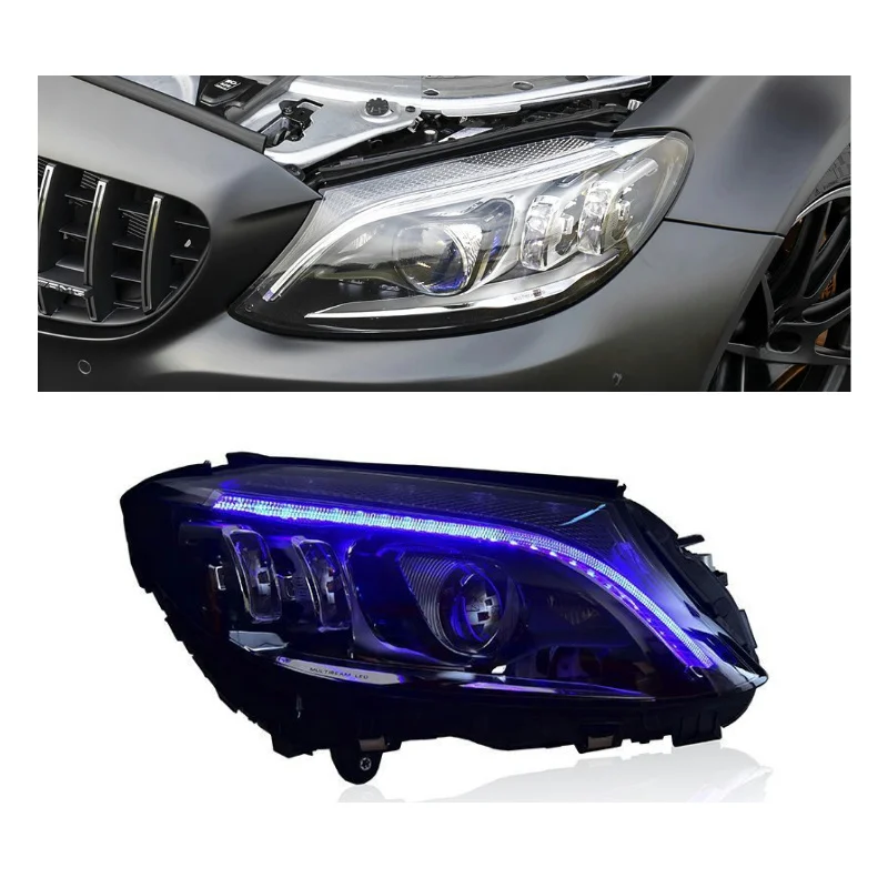 

W205 Headlight Upgrade for Benz C Class 2014-2021 C180 C200 C260 C300 LED Head Lamp Projector DRL Koplampen Car Lights Modified
