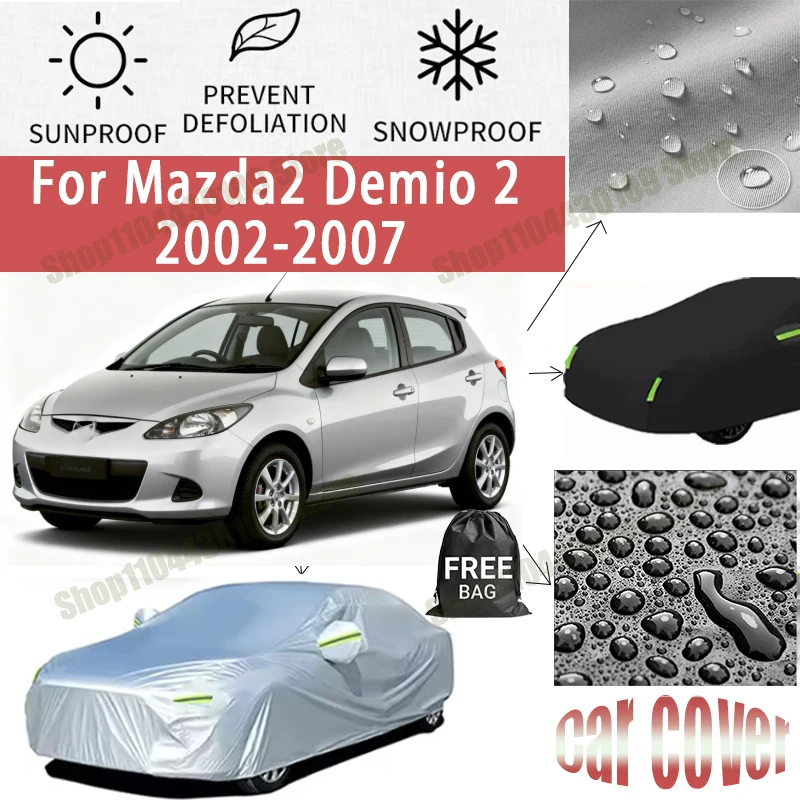 

Wiper For Mazda2 Demio 2 2002-2007 Car Cover Waterproof UV Protection All Weather Dustproof Snow Rain Cover 190T Polyester