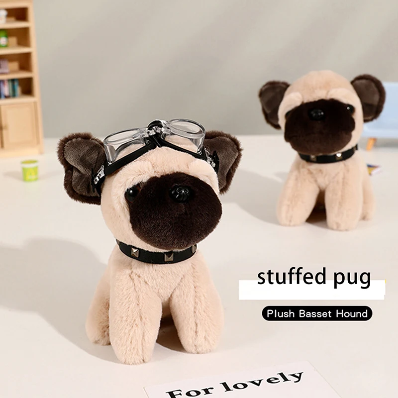 Bonito filhote de cachorro brinquedo de pelúcia chaveiro animal cão macio pelúcia boneca pingente carro chaveiro mochila saco decoração presente do miúdo