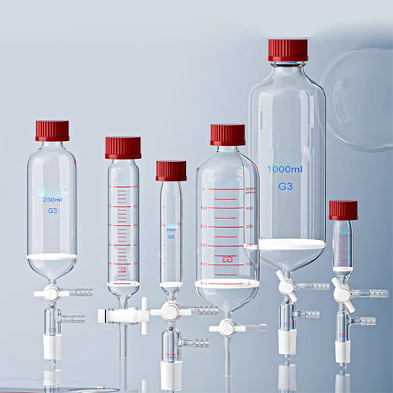 Polypeptide solid-phase synthesis pipe tetrafluoro piston tee connection G3 sand core straight T-type piston