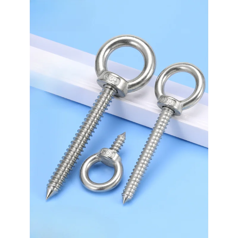 2PCS304 stainless steel lifting ring screw circular ring self drilling sheep eye circle self tapping nail hardware accessories