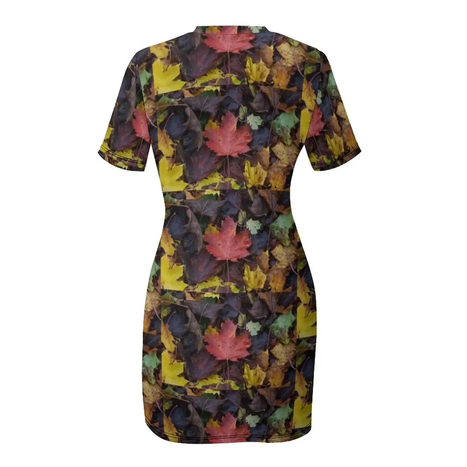 Fall Leaves Short-Sleeved Dress dress korean style prom dress 2025 Summer dresses for women women elegant luxury