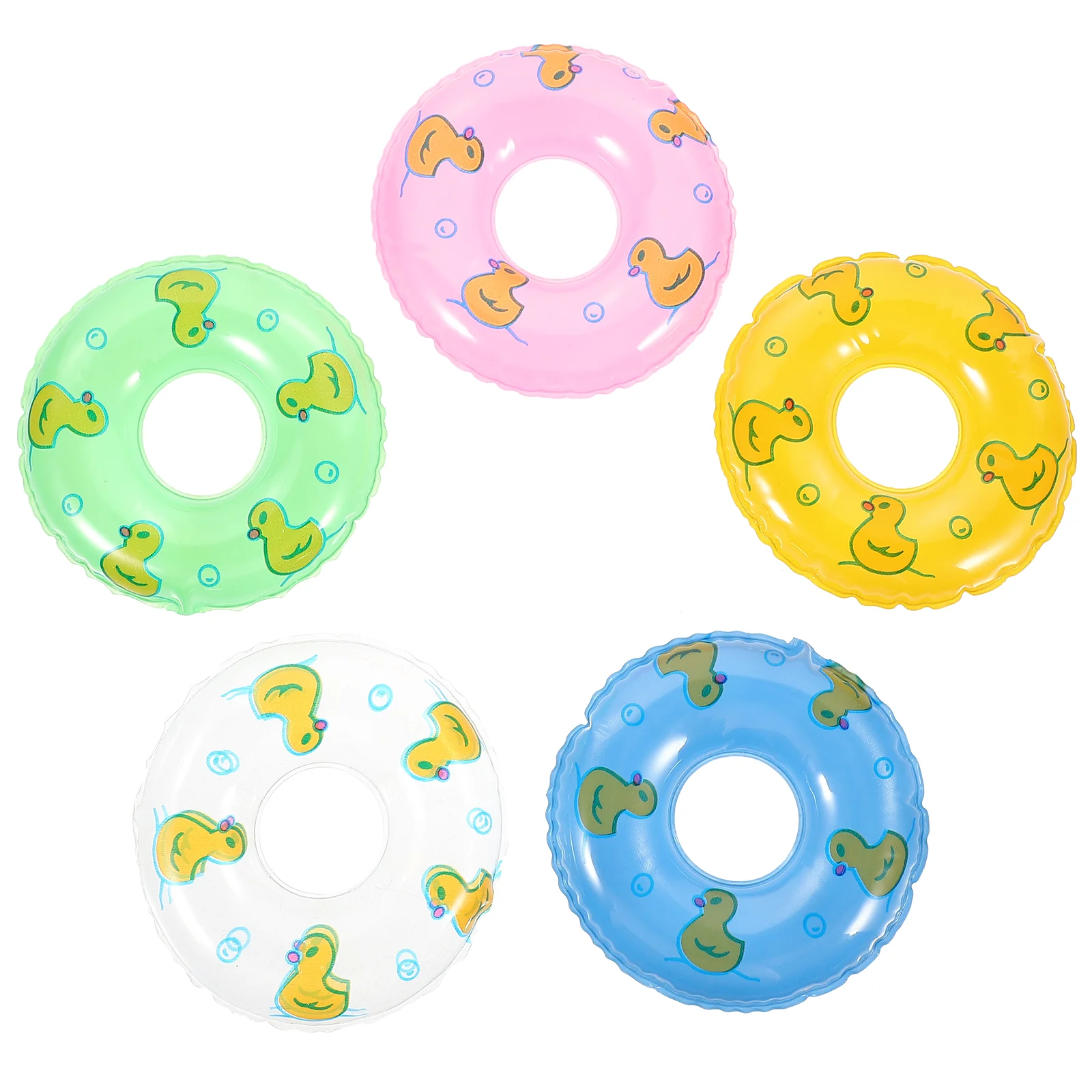 5 Pcs Halloween Duckling Swimming Ring Pool Party Accessories Toy Pvc Mini Miniature Rings