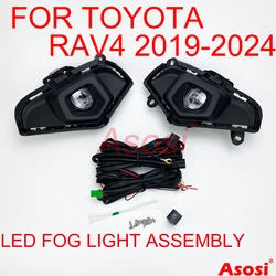 Front Bumper Fog Light Assembly For Toyota RAV4 2020 2021 2022 2023 2024 2025 Left+Right Side With Bulb Switch Bracket Bezel