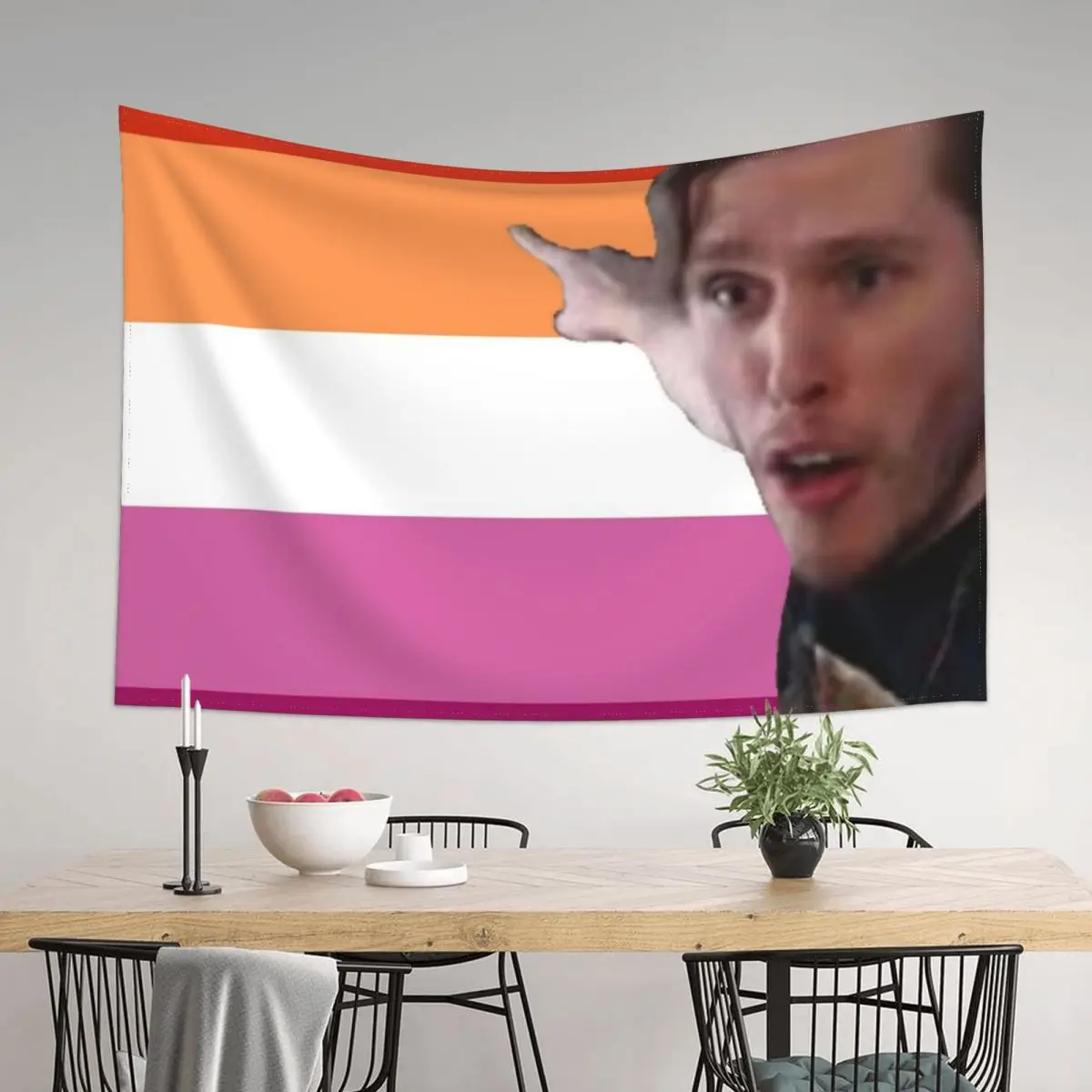 

jerma pointing at the lesbian flag Tapestry Cute Decor Wall Decor Hanging Carpet On The Wall Wall Hangings Decoration Tapestry