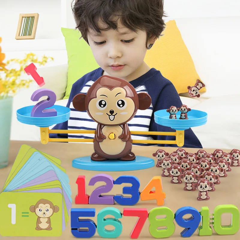 Crianças equilíbrio matemática brinquedo montessori cedo educacional equilíbrio escala brinquedos material de ensino jogos de mesa crianças presentes interativos