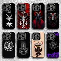 Satanic Goat Satan Devil Phone Case For iPhone 16,15,14,13,12,11,Pro,XS,Max,Plus,Mini,SE Black Candy Matte Shockproof Cover