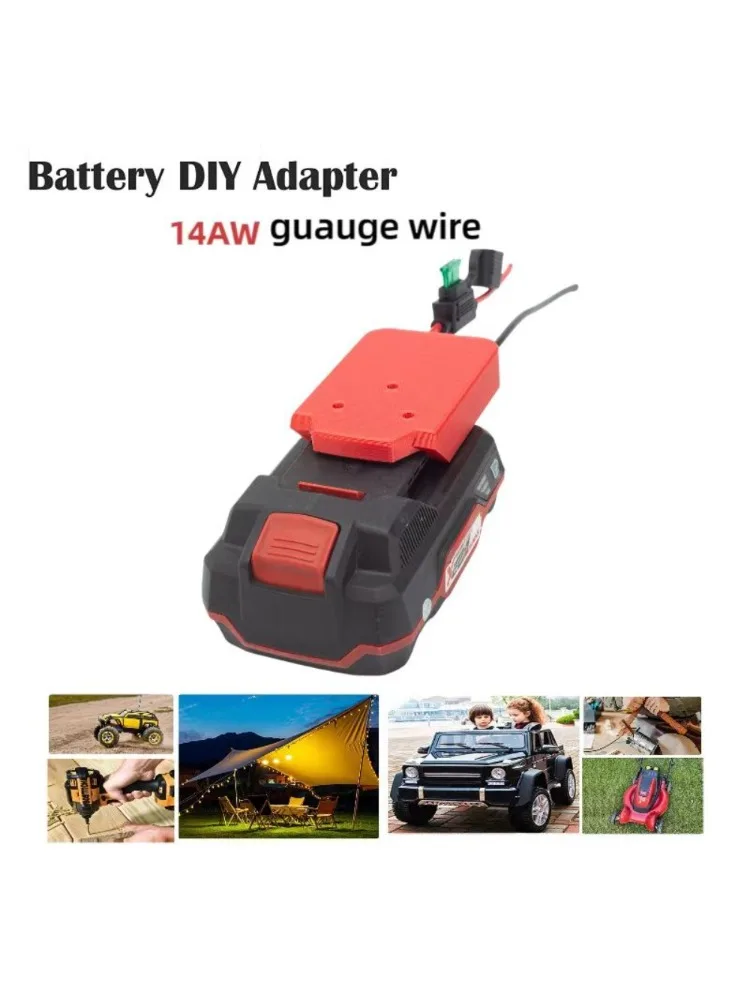 

Electric Wheel Adapter for Parkside X20v Battery w/fuse Holder And Switch Terminal Block 14AWG Wire For Remote Control Car Toy