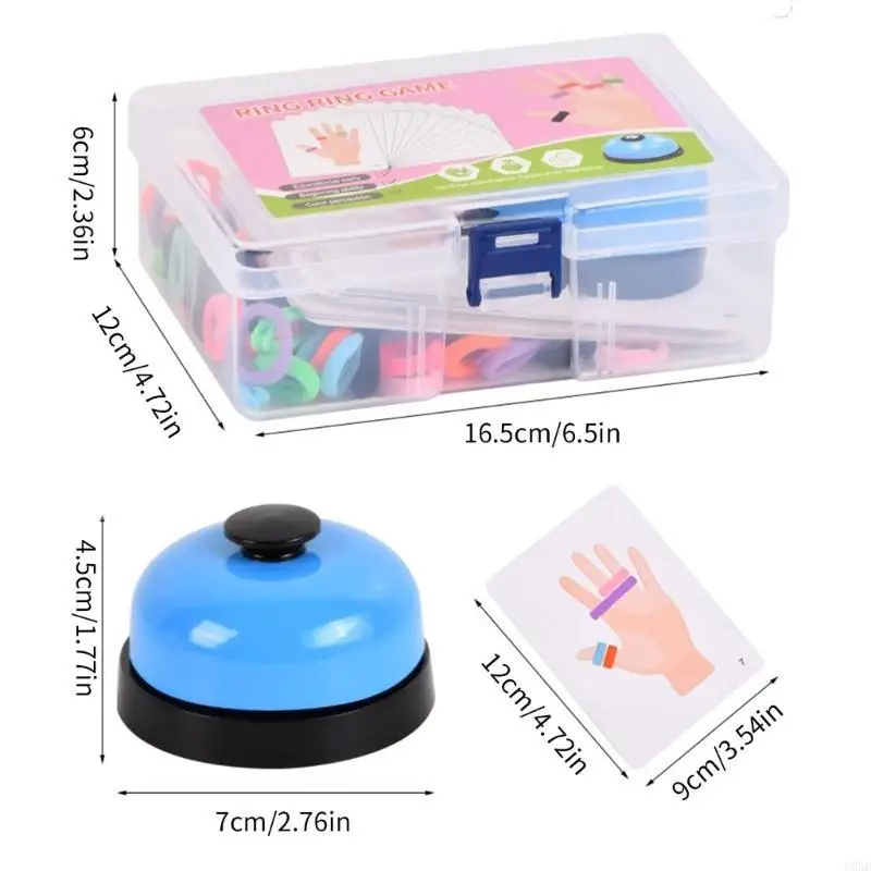 H55B -Fingerringe passende Brettspielfarbe Cognitive Game Kinder lernen Spielzeug