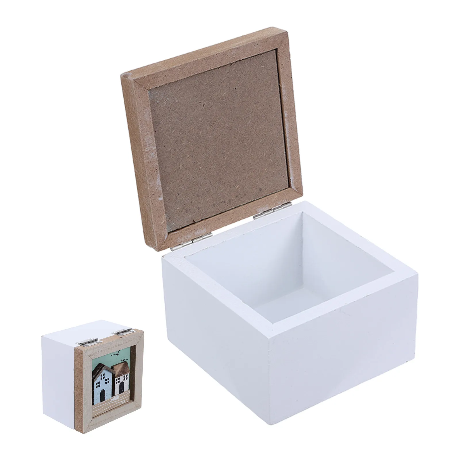 Wooden Treasure Chest Ocean Themed Decorative Keepsake Storage Box Small Design Multi Functional Organizer for Beach