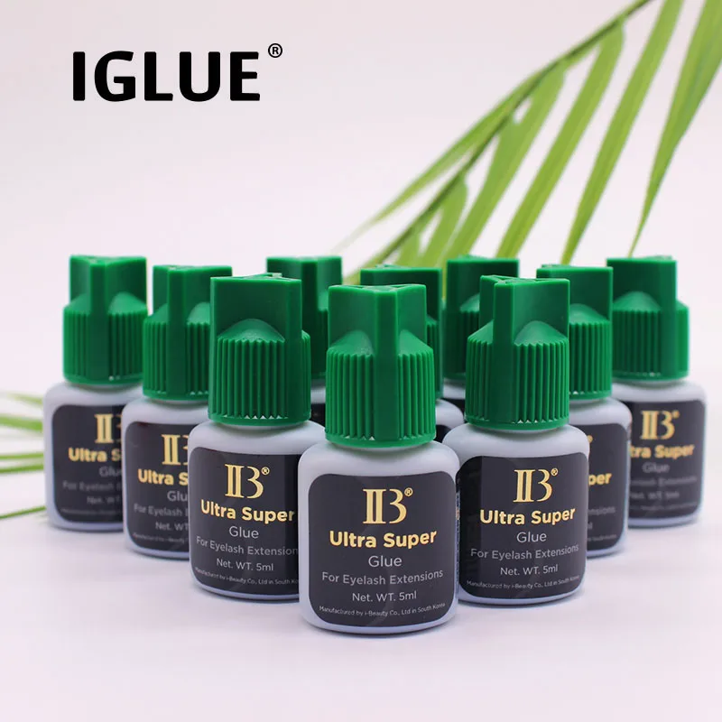 

10pcs Ibeauty Ultra Super Glue Fast Drying Black False Eyelashes Extension Adhesive Korean Original Professional Tools Green Cap