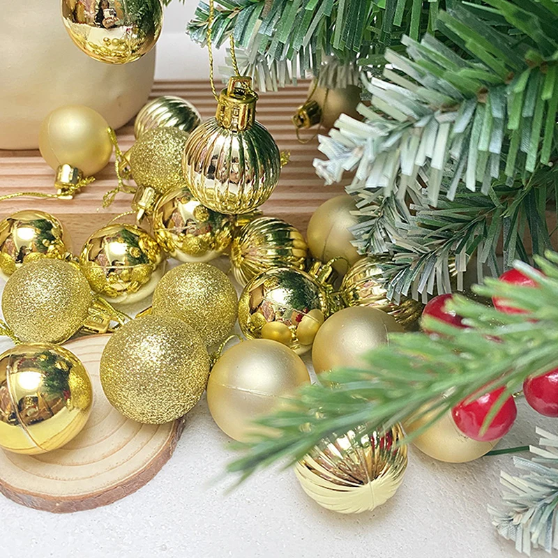 24/36PCS Christmas Balls 3cm Plastic Balls Baubles Bulk Christmas Ornaments Set for Tree Decorations Festive