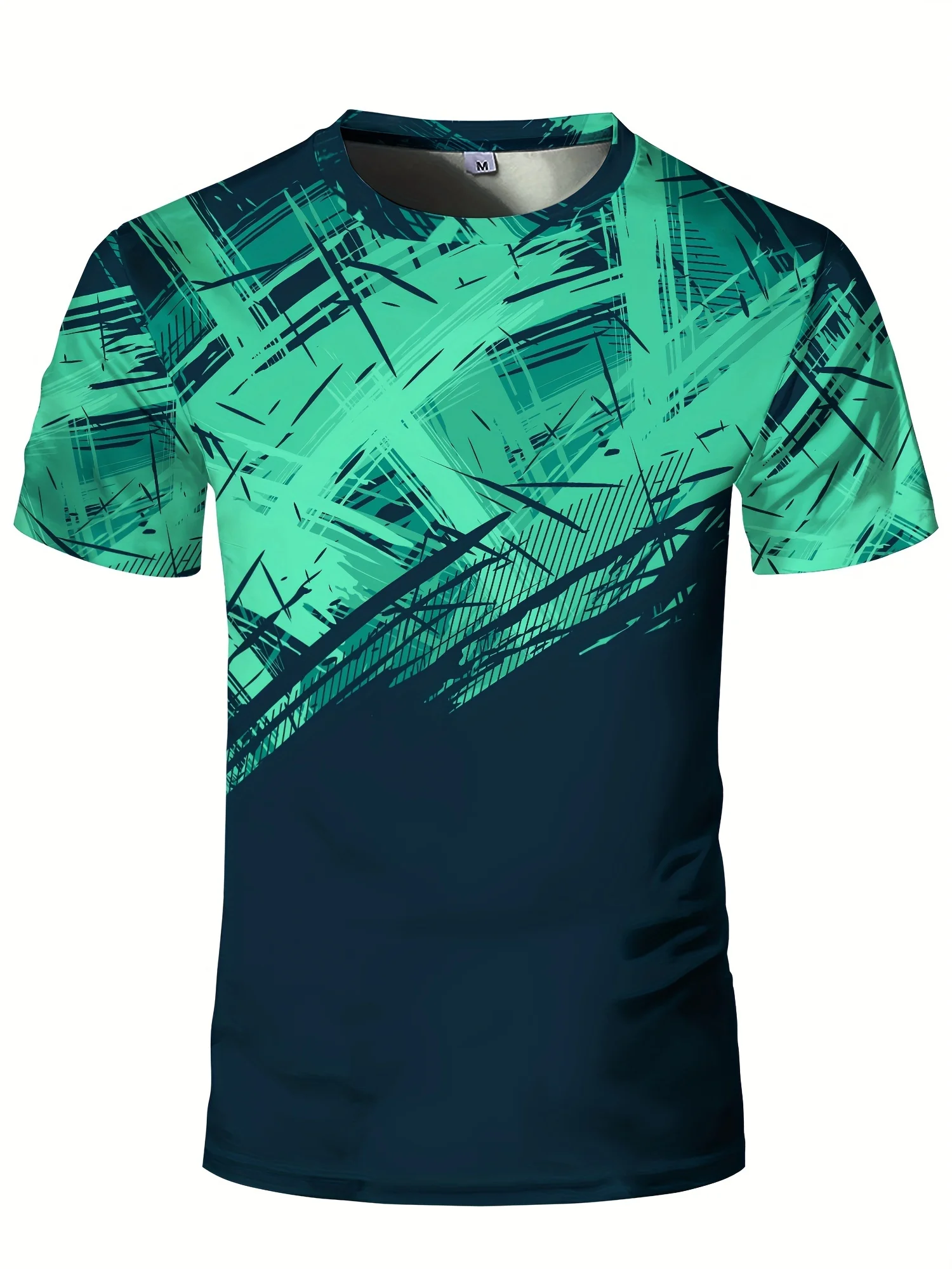 Mens T Shirt Design Print Round Neck Fashionable Short Sleeve Sports Top Summer Running Man Fitness Training Sportsweart-Shirts