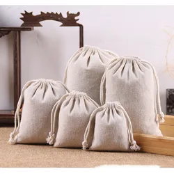 Borsa in mussola borsa regalo vuota riutilizzabile in tela di tela con coulisse in cotone per snack di gioielli piccoli oggetti per articoli per la casa del partito