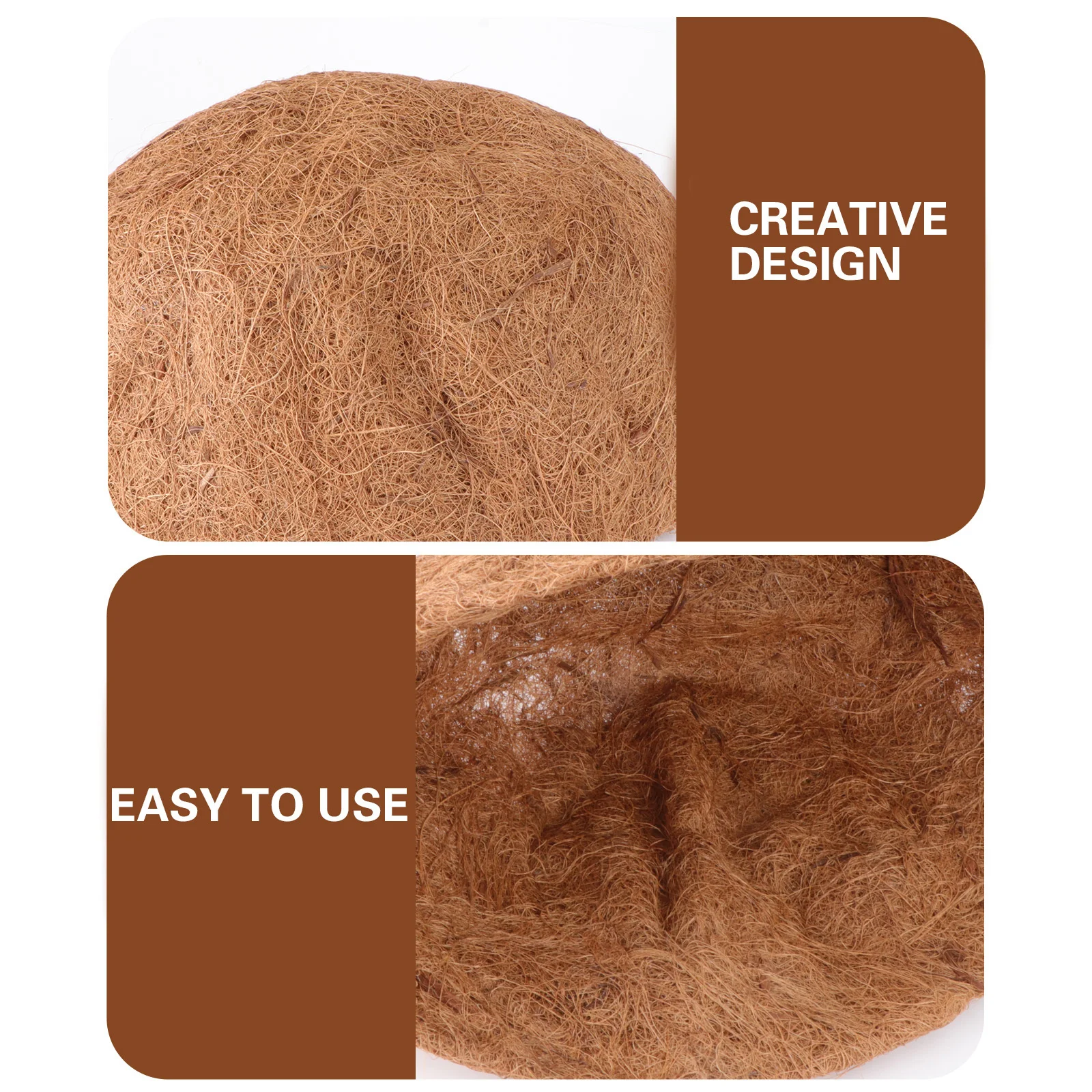 

2Pcs Coconut Flowerpot Liner Half Ball Shape 30Cm Natural Breathable Plant Pot Mat Base for Home Office Garden Decoration