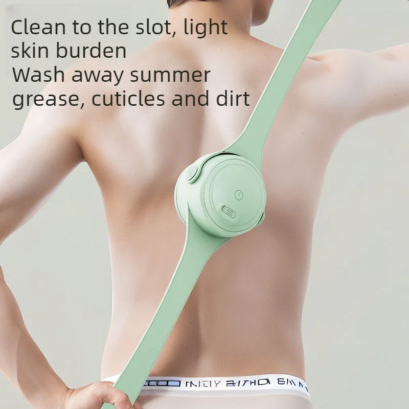 Electric Body Brush with 4 Heads,Back Scrubber for Shower, Waterproof Long Dual Handle Power Body Scrubber, Bath Brush for Clean